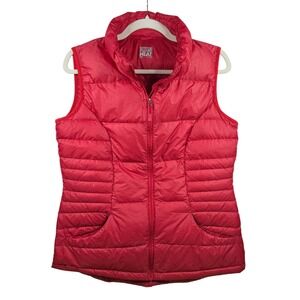 32 Degrees Heat Puffer Vest Medium Red Full Zip Lightweight Quilted
